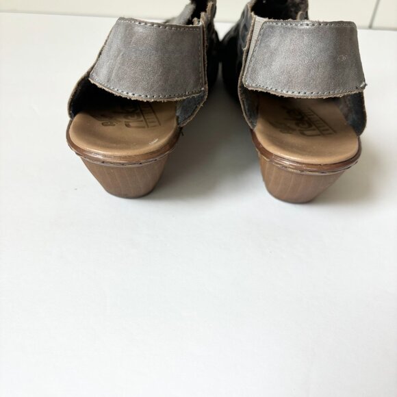 Rieker Sina shades of grey leather woven slingback shoes - Picture 3 of 6
